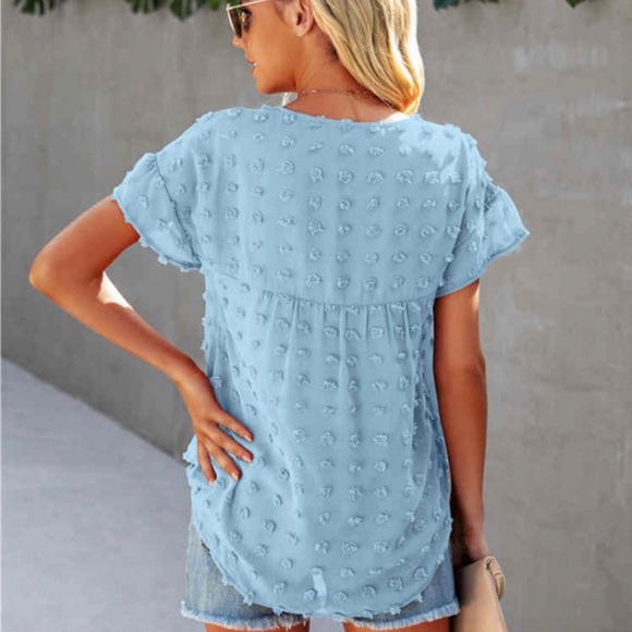 Pom-Dot Baby Doll Top Blouse - Picture 2 of 5